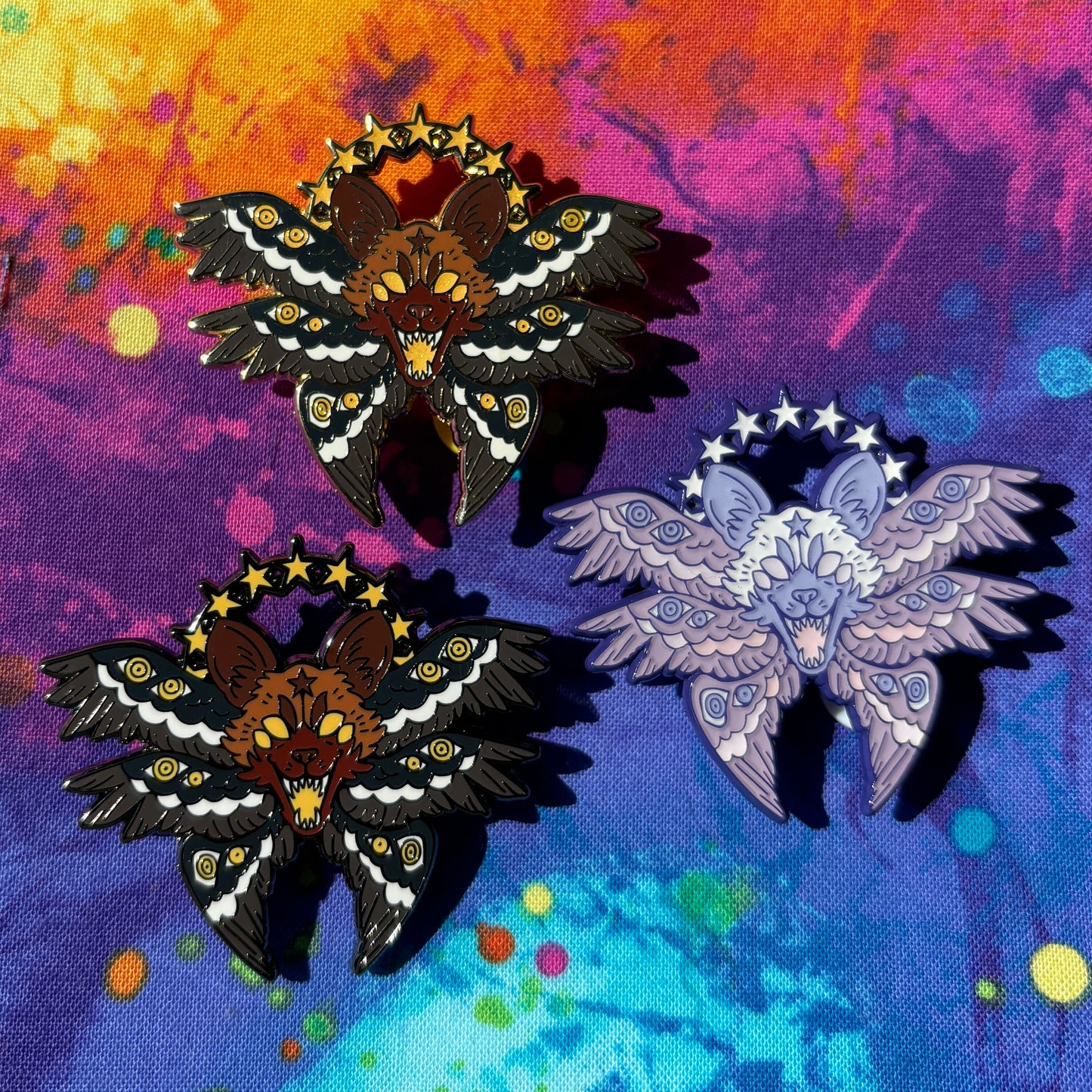 African Wild Dog Angel Pins