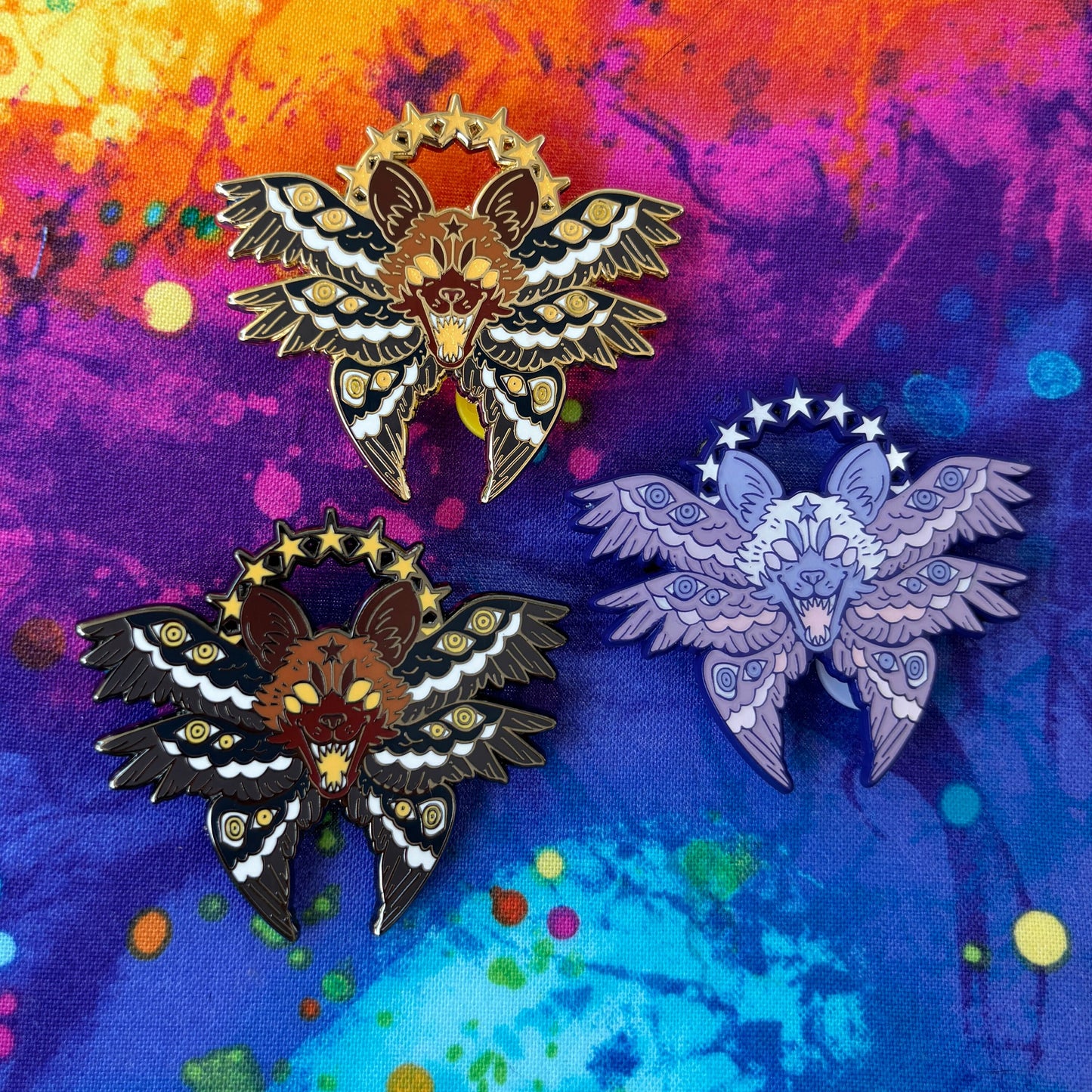 African Wild Dog Angel Pins