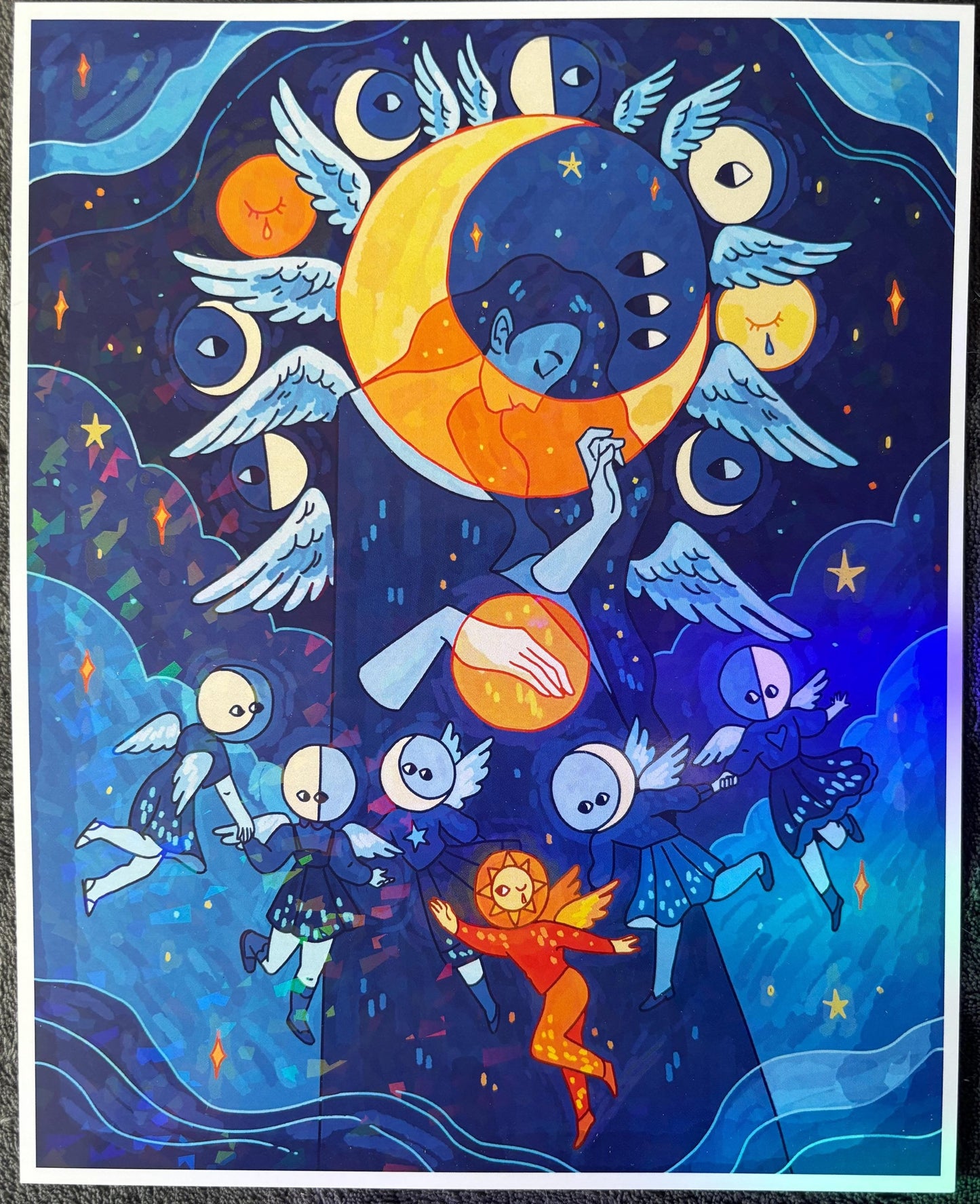 Moon Cycle - Holographic 8 x 10 Art Print