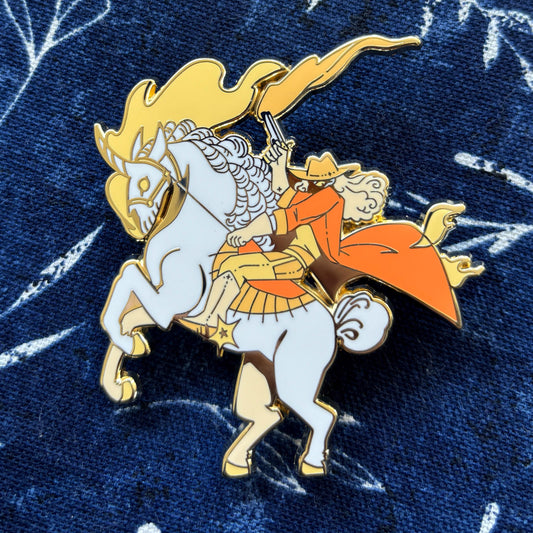 White Horseman Pin