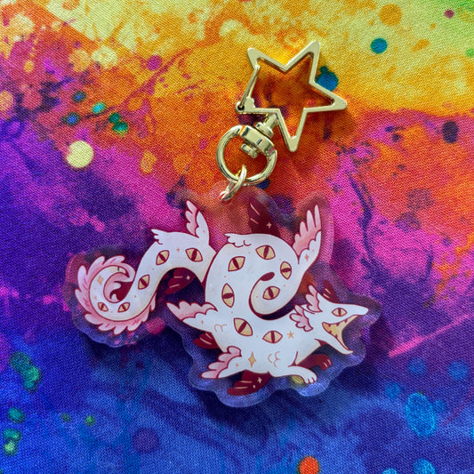 Axolotl Dragon Angel Keychain