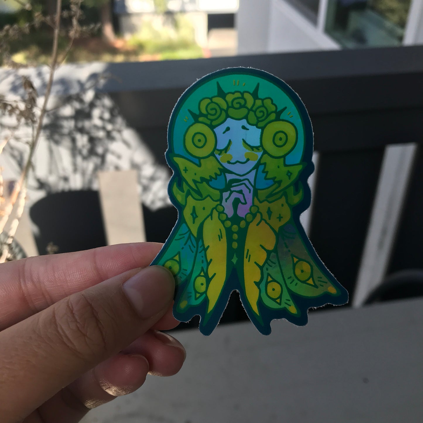 Praying Mantis Holographic Sticker