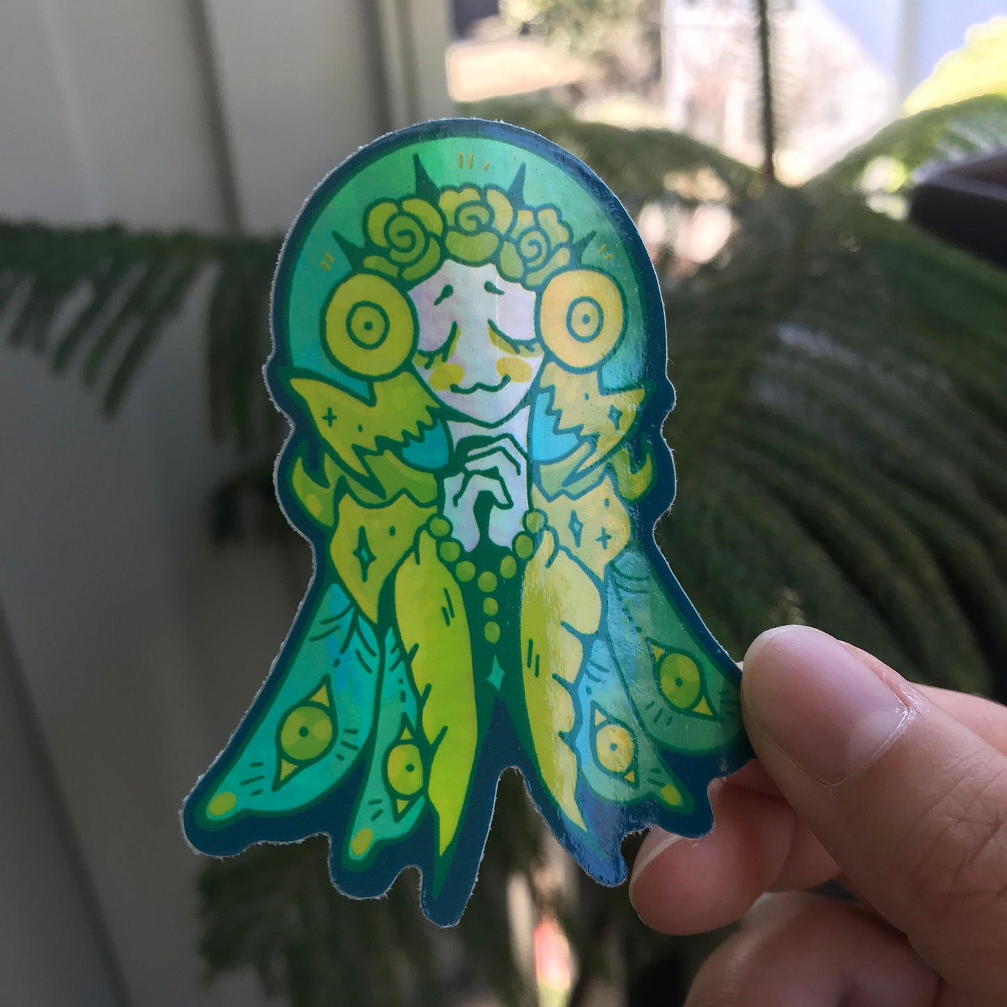 Praying Mantis Holographic Sticker